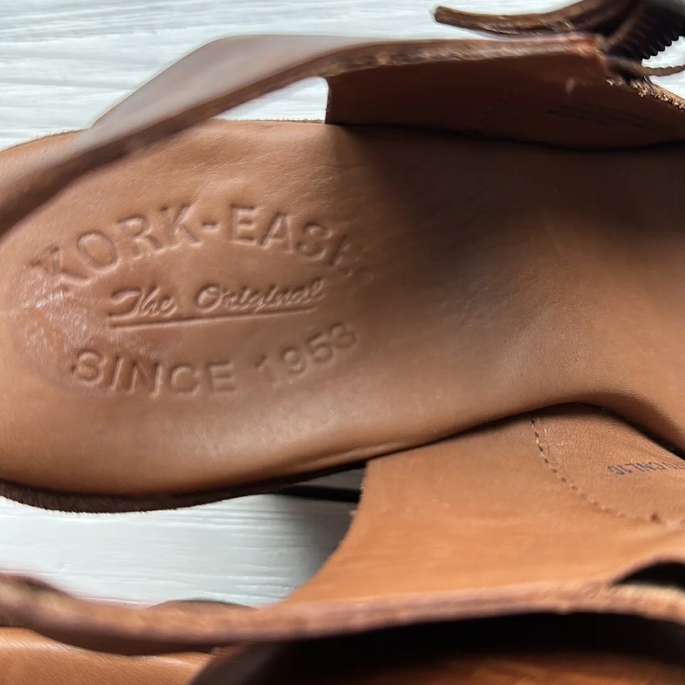 Kork-Ease Brown Bellevue Leather Wedge Sandal Lace-Up size 10